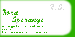 nora sziranyi business card